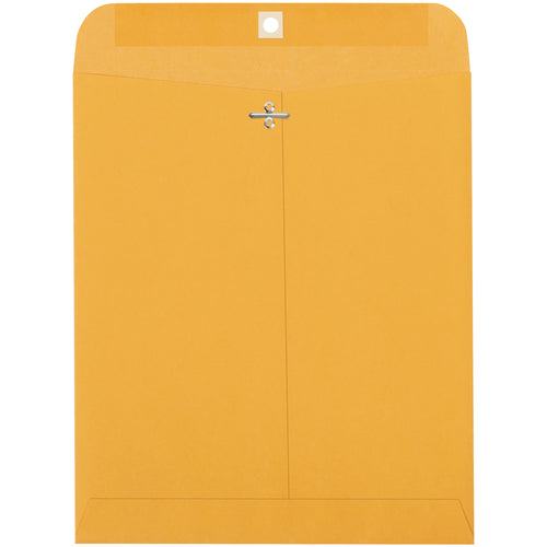 Heavy-duty 12x10 kraft clasp envelopes built for reuse and durability. Reinforced metal clasps and secure gummed flap ensure documents stay protected during shipping. Each case includes 500 envelopes of 28 lb. woven kraft paper‚the cost-effective solution for high-volume mailroom operations.