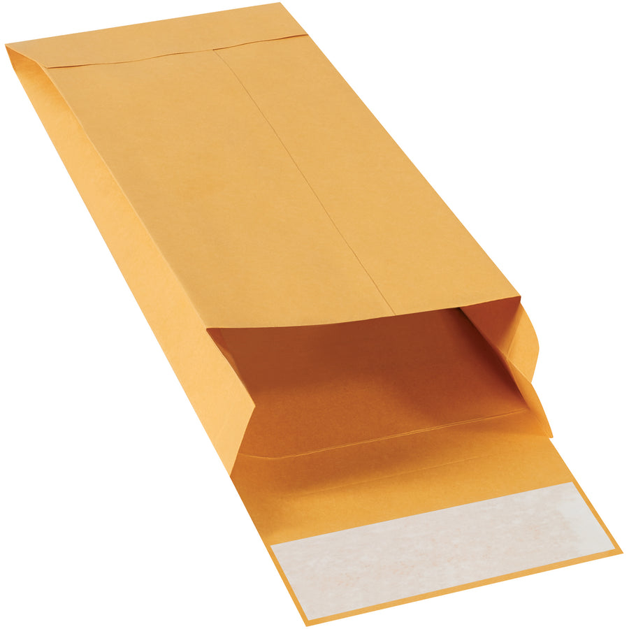 Speed up your mailroom operations with these 11x5x2" kraft expandable self-seal envelopes. No moisture required–simply peel and seal in seconds. Constructed from durable 40 lb. paper stock with tear-strip protection to keep adhesive dust-free for extended shelf life. Sold as a case of 100.