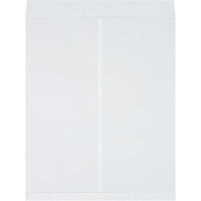 Heavy-duty 27x22 white jumbo envelopes made from 28 lb. paper stock for secure flat storage of oversized items. Ungummed flaps allow multiple reuse cycles, reducing per-unit packaging costs. Shipped in convenient cases of 100 for mailroom efficiency.