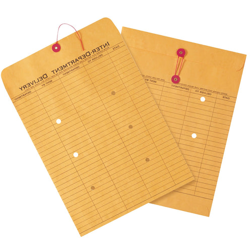 10x13 Kraft String Closure Inter-Department Envelopes 100/Case EN1093