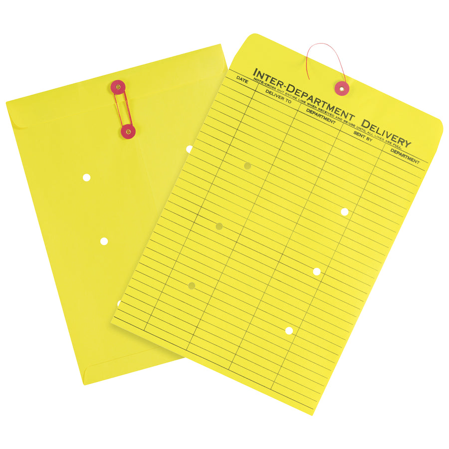 10x13" Yellow Inter-Department Envelopes String Closure - Case of 100