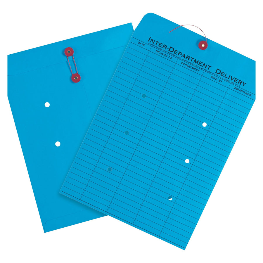 13x10 Blue String Closure Inter-Department Envelopes 100/Case EN1097 - alias listing