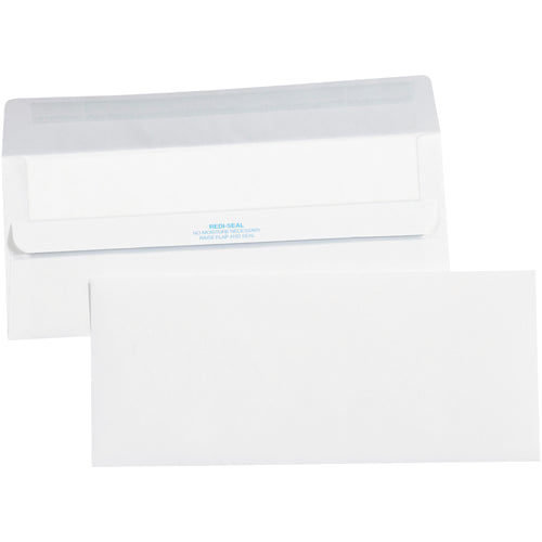 Professional #10 redi-seal envelopes manufactured from durable 24 lb. woven paper with superior 84 brightness for crisp, clean impressions. No moisture required‚simply peel and seal for faster mailroom processing. Case of 2,500 delivers maximum value for high-volume business correspondence.