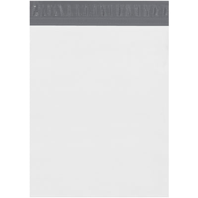Professional-grade 13x16x4" expansion poly mailers designed for e-commerce brands shipping books, binders, catalogs, and thick items. 2.5 mil white polyethylene with self-seal closure, double-perforation tear strip, and puncture/moisture/tamper-resistant construction. Sold by the case of 100 units.