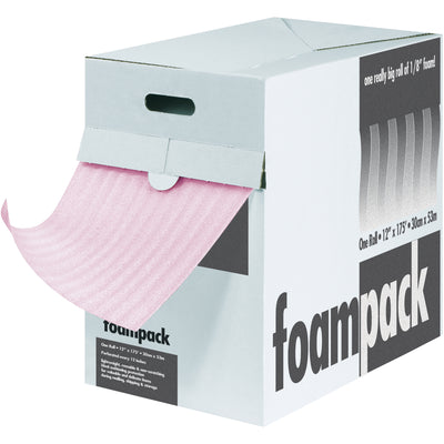 Protect sensitive electronics and precision goods with this 1/8" pink anti-static air foam dispenser pack. 175' roll with 12" cross-perforations enables quick, one-handed tear-off at your workstation. Lightweight yet effective cushioning that keeps products clean and static-free.