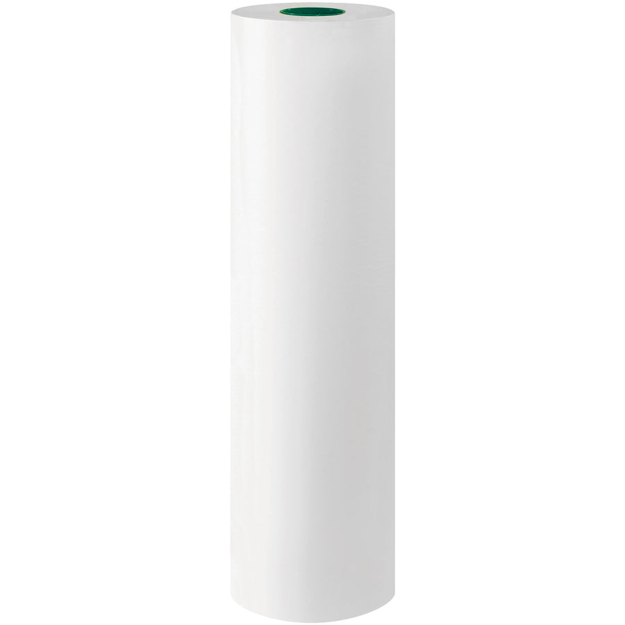 Protect frozen products for up to one year with this FDA-approved freezer paper roll. The 30" x 1100' roll features 40 lb. virgin bleached paper with polyethylene coating on one side for superior moisture and oxygen barrier protection. Perfect for food processors, warehouses, and cold storage facilities requiring reliable, cost-effective freezer wrap solutions.