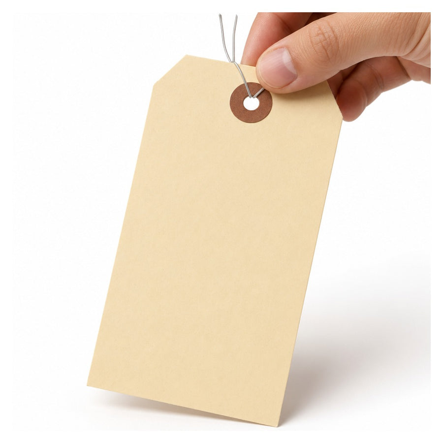 3 3/4 x 1 7/8 in 13 Pt Manila Shipping Tags Pre-Wired 100-Pack G10033100PK - alias listing