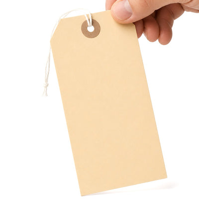 5 3/4 x 2 7/8 in 13 Pt Manila Shipping Tags Pre-Strung 100-Pack G10072100PK - alias listing