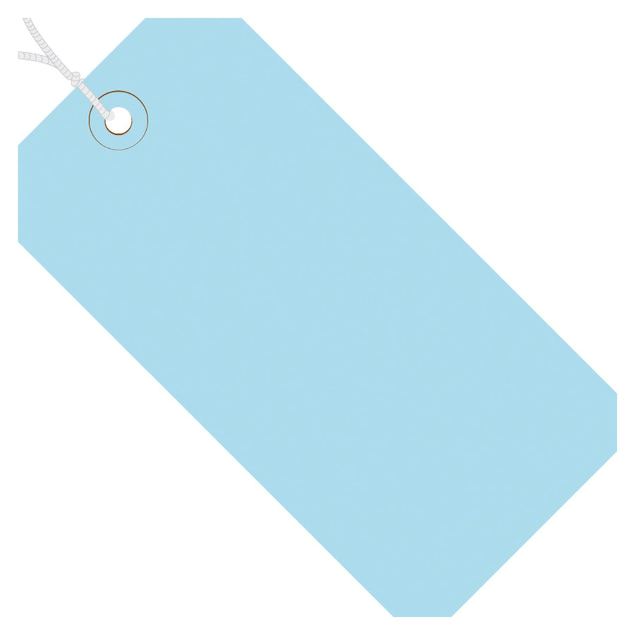 3.25x1.625 13 Pt Light Blue Shipping Tags Pre-Strung 1000/Case G11022B - alias listing