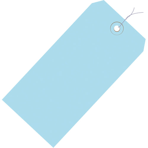 3.25x1.63 13 Pt Blue Shipping Tags Pre-Wired 1000/Case G11023B - alias listing