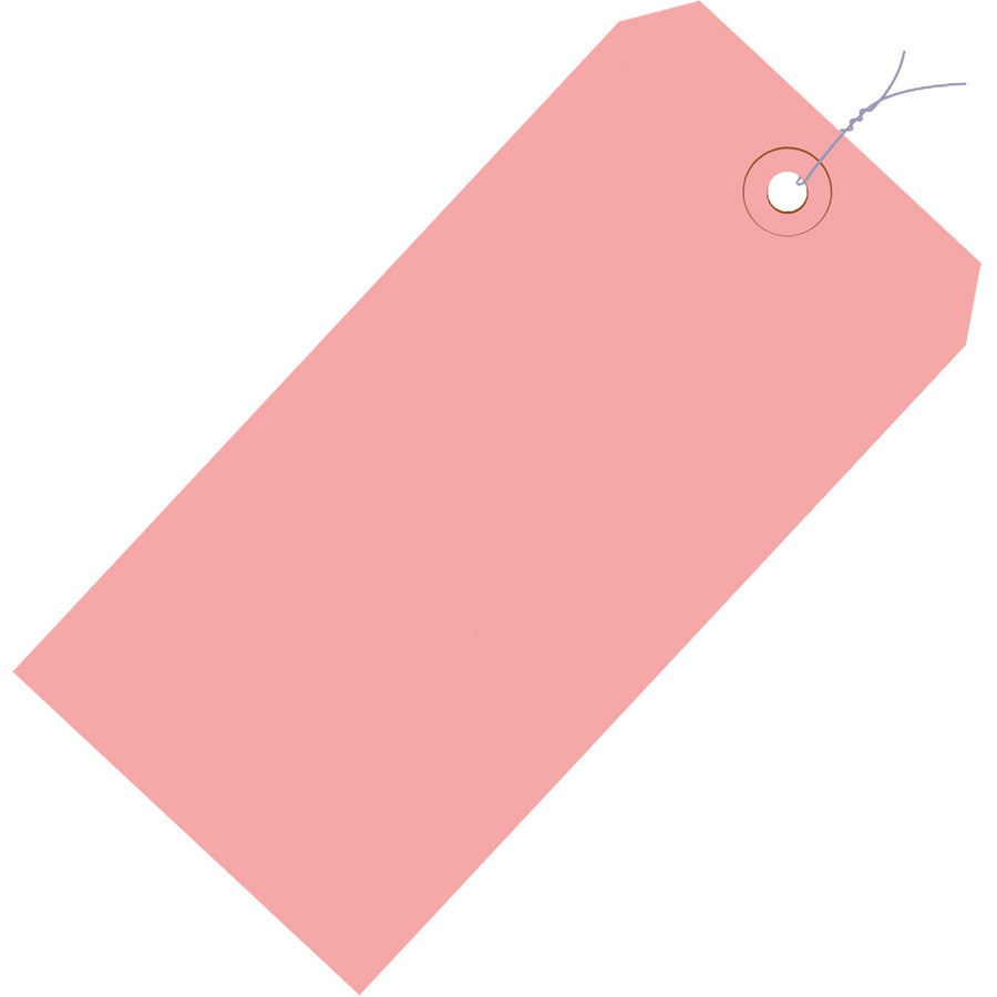 3 1/4 x 1 5/8 in 13 Pt Pink Pre-Wired Shipping Tags 1000/Case G11023J - alias listing