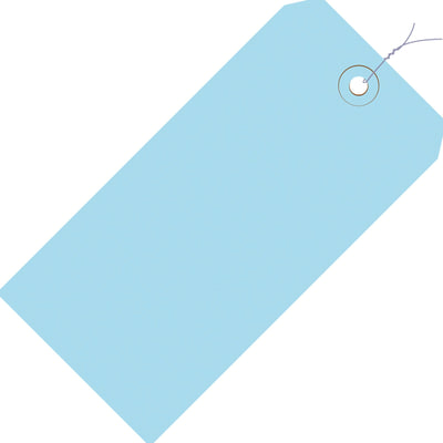 3 3/4 x 1 7/8 in 13 Pt Light Blue Pre-Wired Shipping Tags 1000/Case G11033B - alias listing