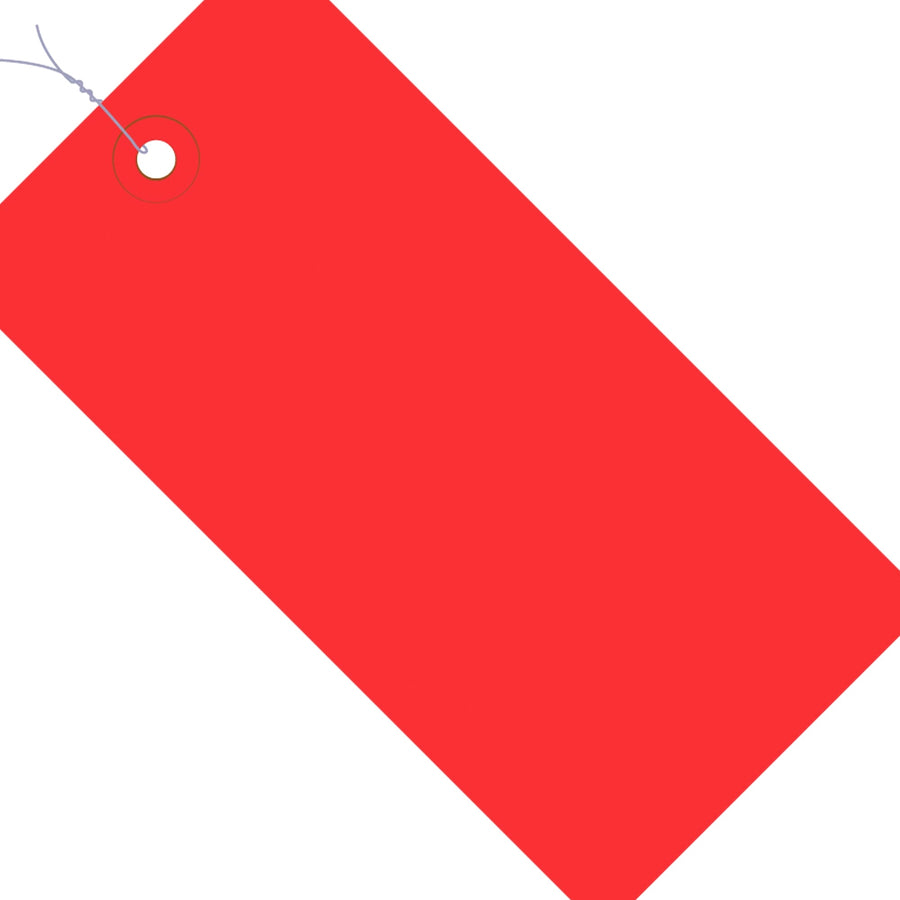 3 3/4 x 1 7/8 in 13 Pt Red Shipping Tags Pre-Wired 1000/Case G11033E - alias listing