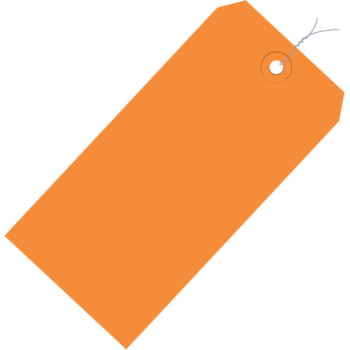 3 3/4 x 1 7/8 in 13 Pt Orange Pre-Wired Shipping Tags 1000/Case G11033H - alias listing