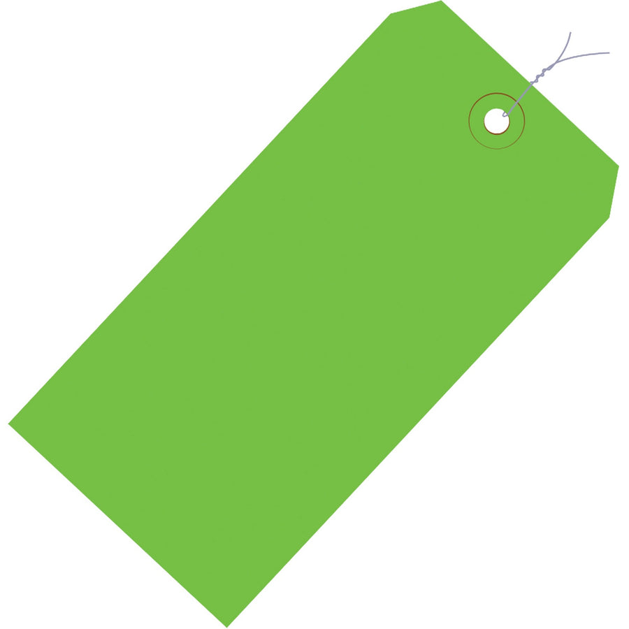 4 1/4 x 2 1/8 in 13 Pt Green Pre-Wired Shipping Tags 1000/Case G11043D - alias listing