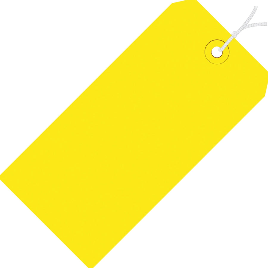 4.75x2.38 13 Pt Yellow Pre-Strung Shipping Tags 1000/Case G11052C - alias listing
