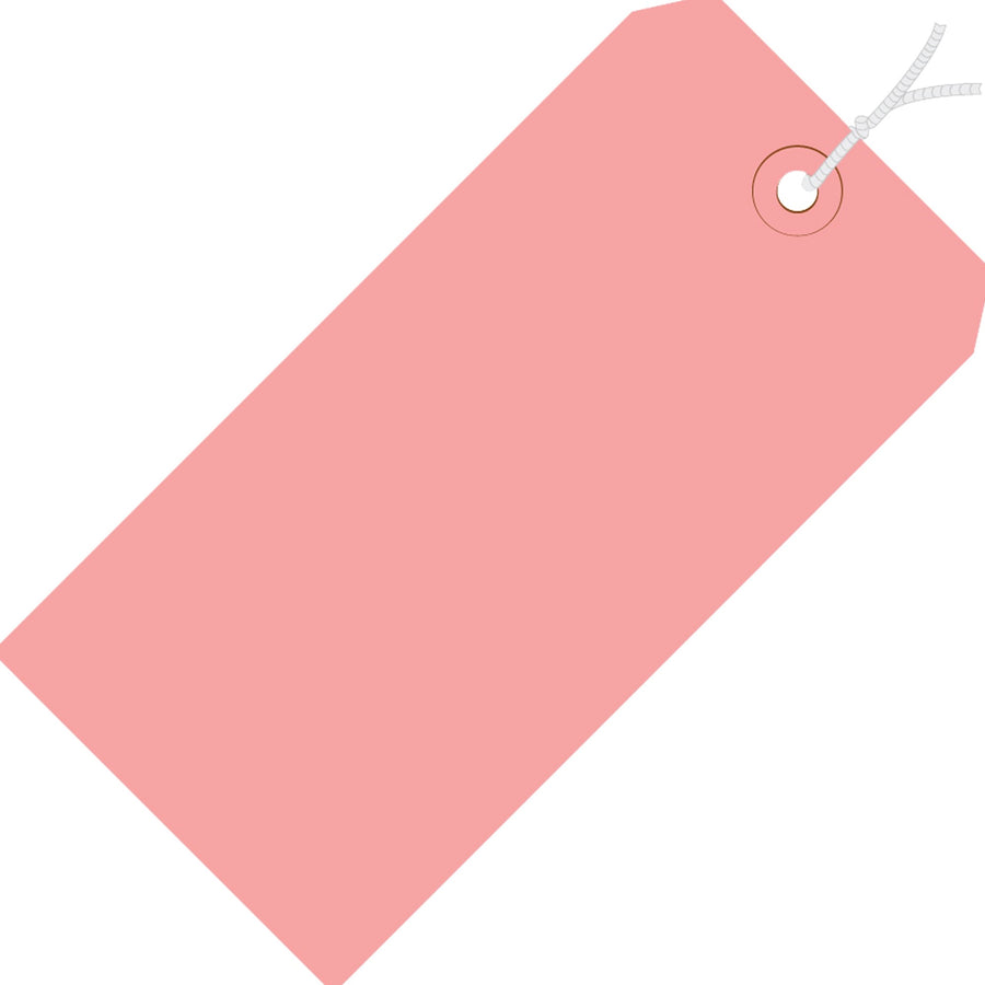 4 3/4 x 2 3/8 in 13 Pt Pink Pre-Strung Shipping Tags 1000/Case G11052J - alias listing