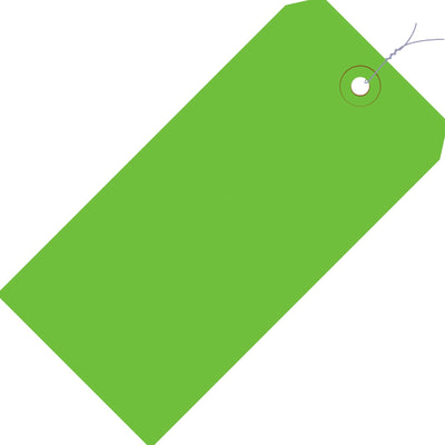 4 3/4 x 2 3/8 in 13 Pt Green Pre-Wired Shipping Tags 1000/Case G11053D - alias listing