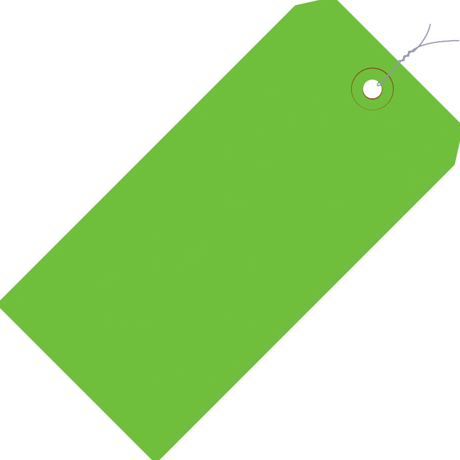 4 3/4 x 2 3/8 in 13 Pt Green Pre-Wired Shipping Tags 1000/Case G11053D - alias listing