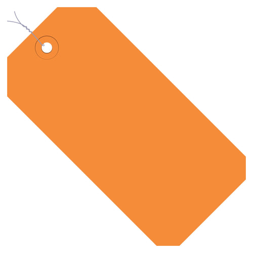 4 3/4 x 2 3/8 in 13 Pt Orange Pre-Wired Shipping Tags 1000/Case G11053H