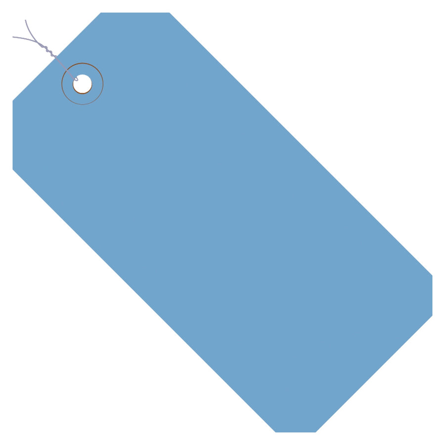 5 1/4 x 2 5/8 in 13 Pt Dark Blue Pre-Wired Shipping Tags 1000/Case G11063A - alias listing