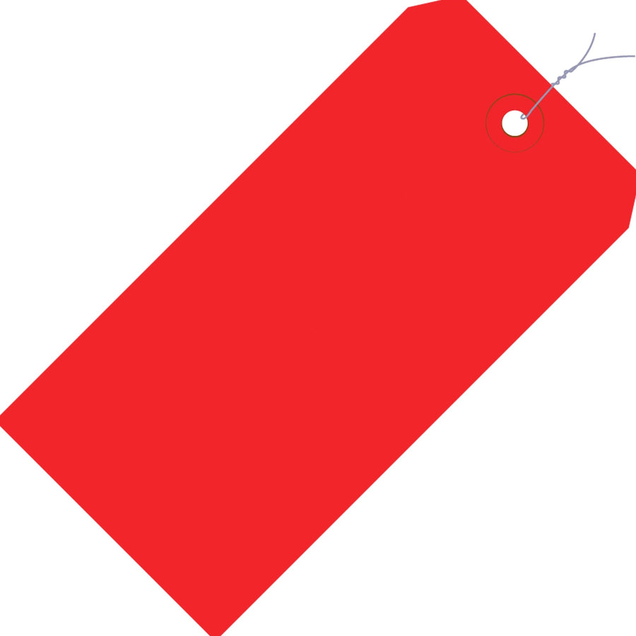 5 1/4 x 2 5/8 in 13 Pt Red Pre-Wired Shipping Tags 1000/Case G11063E - alias listing