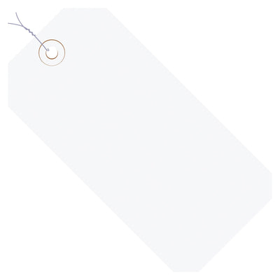 5 1/4 x 2 5/8 in 13 Pt White Pre-Wired Shipping Tags 1000/Case G11063G - alias listing