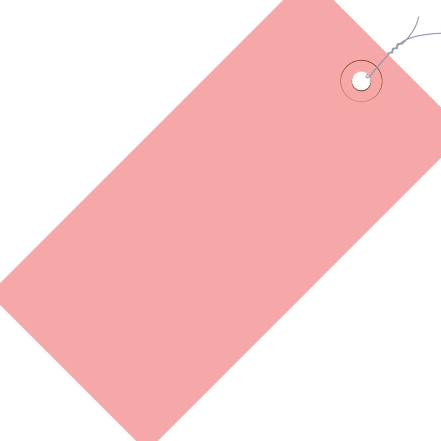5 3/4 x 2 7/8 in 13 Pt Pink Pre-Wired Shipping Tags 1000/Case G11073J - alias listing