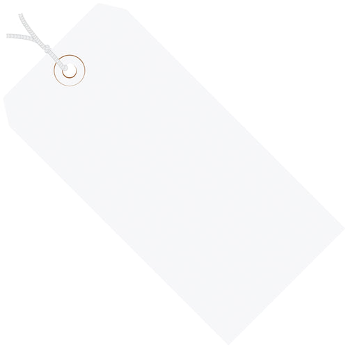 Professional-grade white shipping tags designed for fast, reliable item identification and inventory coding. Each tag features a 3/16