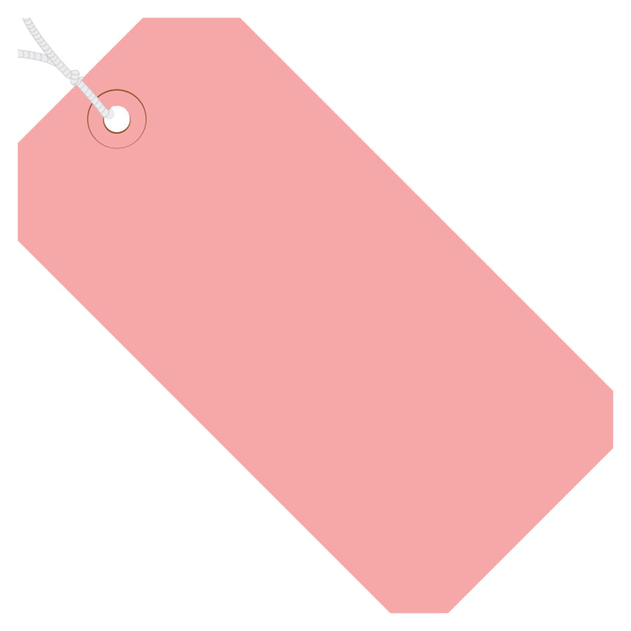 6 1/4 x 3 1/8 in 13 Pt Pink Shipping Tags Pre-Strung 1000/Case G11082J - alias listing