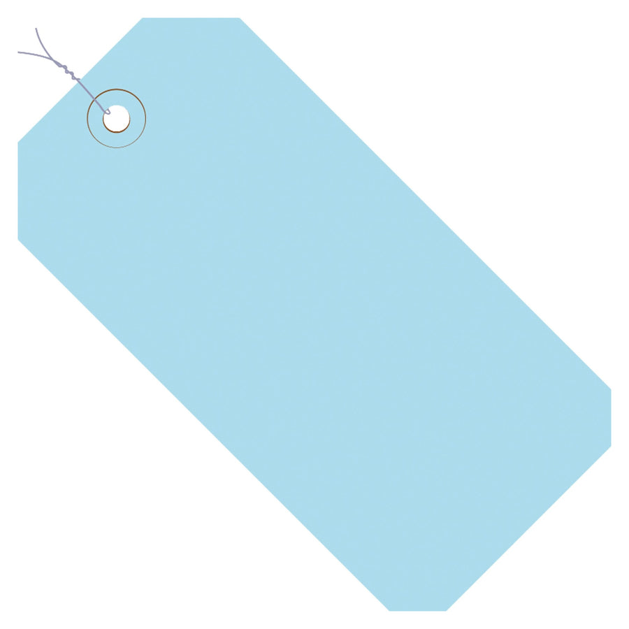 6.25x3.13 13 Pt Light Blue Shipping Tags Pre-Wired 1000/Case G11083B - alias listing