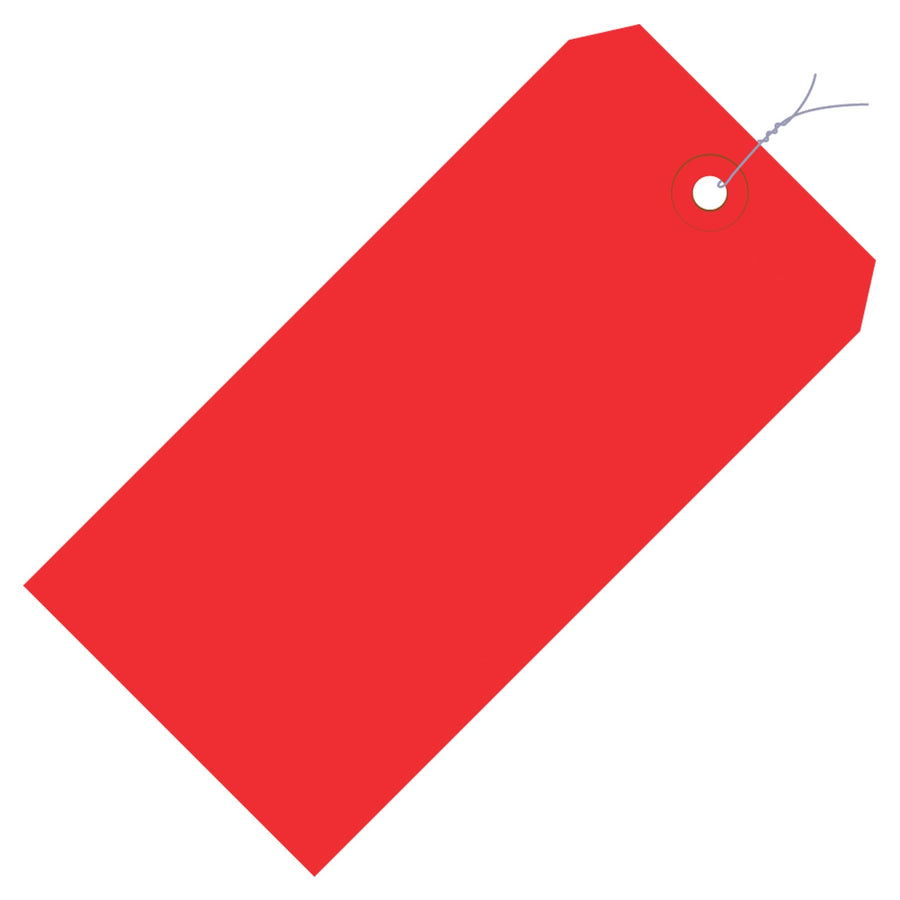 6 1/4 x 3 1/8 in 13 Pt Red Pre-Wired Shipping Tags 1000/Case G11083E - alias listing