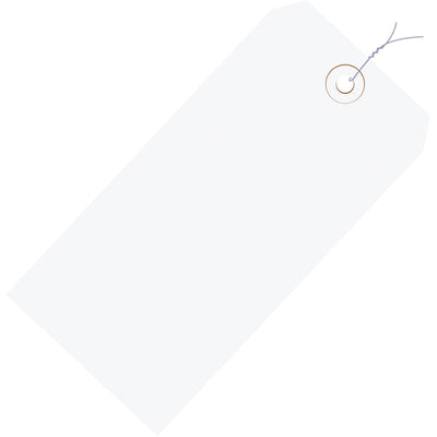 6.25x3.13 13 Pt White Cardstock Pre-Wired Shipping Tags 1000/Case G11083G - alias listing