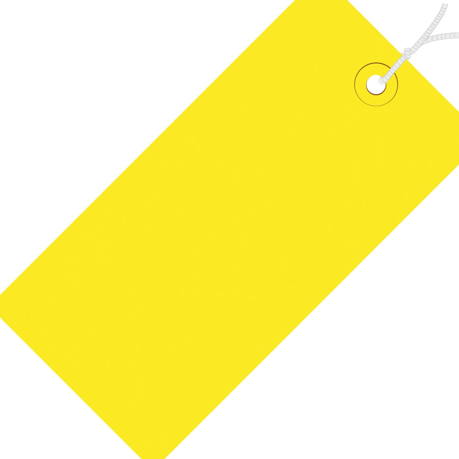 8x4 13 Pt Yellow Shipping Tags Pre-Strung 500/Case G11092C - alias listing