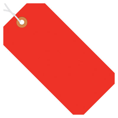 2 3/4 x 1 3/8 in 13 Pt Fluorescent Red Pre-Strung Shipping Tags 1000/Case G12012C - alias listing