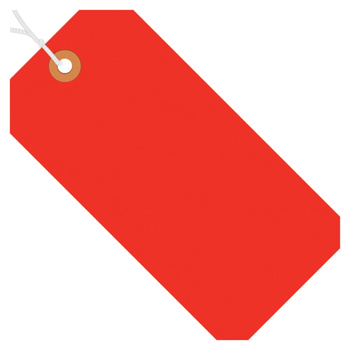 2 3/4 x 1 3/8 in 13 Pt Fluorescent Red Pre-Strung Shipping Tags 1000/Case G12012C - alias listing