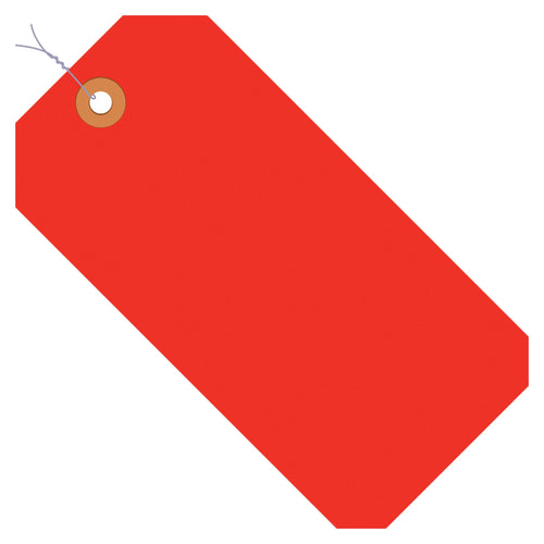 2 3/4 x 1 3/8 in 13 Pt Fluorescent Red Pre-Wired Shipping Tags 1000/Case G12013C - alias listing