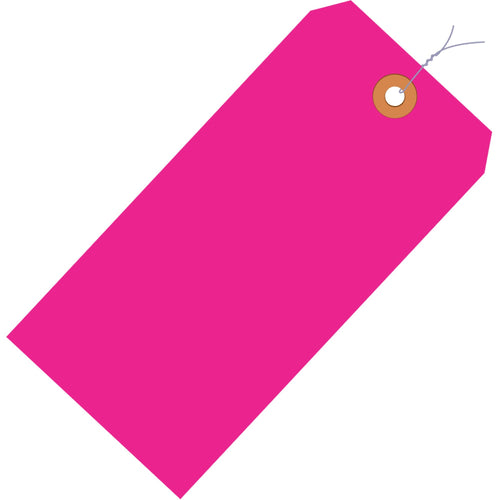 2 3/4 x 1 3/8 in 13 Pt Fluorescent Pink Pre-Wired Shipping Tags 1000/Case G12013E - alias listing