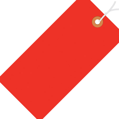 3 1/4 x 1 5/8 in 13 Pt Fluorescent Red Shipping Tags Pre-Strung 1000/Case G12022C - alias listing