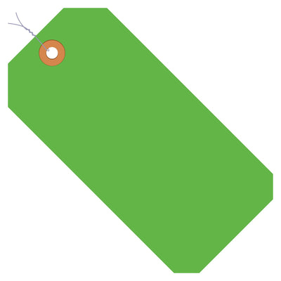 3 3/4 x 1 7/8 in 13 Pt Fluorescent Green Pre-Wired Shipping Tags 1000/Case G12033B - alias listing