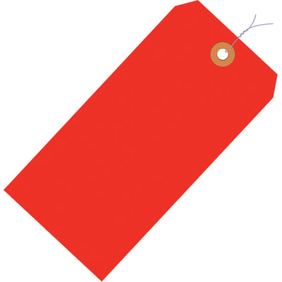 3 3/4 x 1 7/8 in 13 Pt Fluorescent Red Pre-Wired Shipping Tags 1000/Case G12033C - alias listing