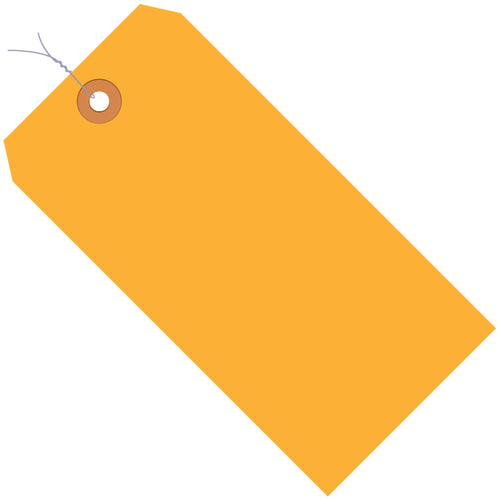 High-visibility fluorescent orange shipping tags pre-wired with 12