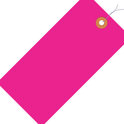 4 1/4 x 2 1/8 in 13 Pt Fluorescent Pink Pre-Wired Shipping Tags 1000/Case G12043E - alias listing