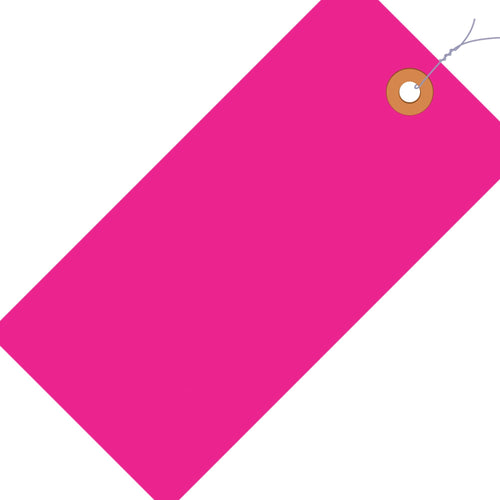 4 1/4 x 2 1/8 in 13 Pt Fluorescent Pink Pre-Wired Shipping Tags 1000/Case G12043E - alias listing