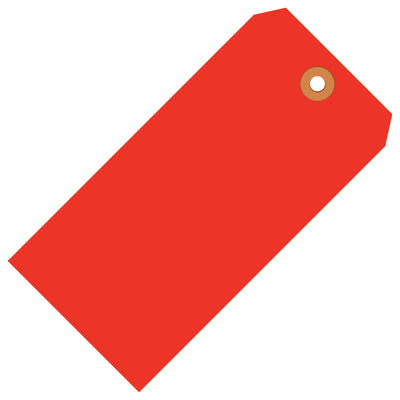 4 3/4 x 2 3/8 in 13 Pt Fluorescent Red Shipping Tags 1000/Case G12051C - alias listing