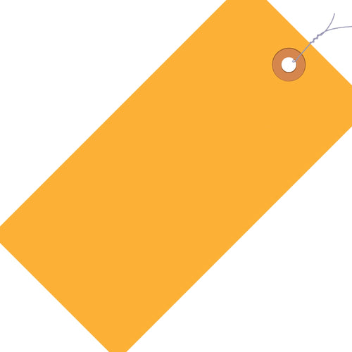 4 3/4 x 2 3/8 in 13 Pt Fluorescent Orange Pre-Wired Shipping Tags 1000/Case G12053D - alias listing
