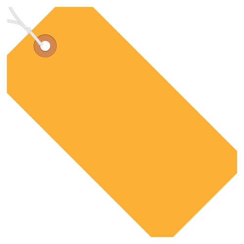 5 1/4 x 2 5/8 in 13 Pt Fluorescent Orange Pre-Strung Shipping Tags 1000/Case G12062D - alias listing