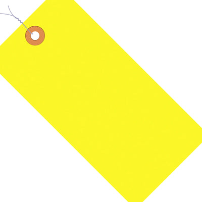 5 1/4 x 2 5/8 in 13 Pt Fluorescent Yellow Pre-Wired Shipping Tags 1000/Case G12063A - alias listing