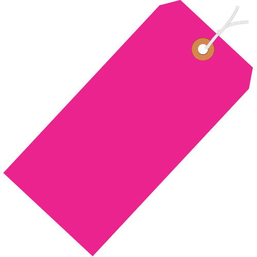 5 3/4 x 2 7/8 in 13 Pt Fluorescent Pink Shipping Tags Pre-Strung 1000/Case G12072E - alias listing