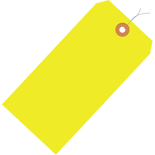 5 3/4 x 2 7/8 in 13 Pt Fluorescent Yellow Pre-Wired Shipping Tags 1000/Case G12073A - alias listing